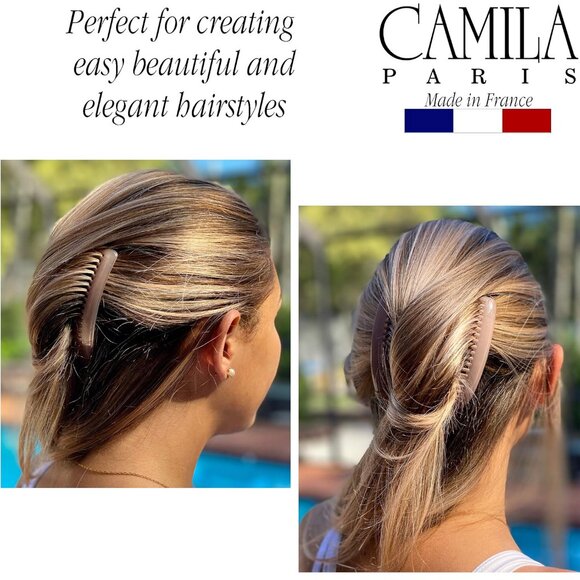 French Hair Combs Large Nude Curved Style Strong Hold Hair Clips for Women - Picture 2 of 8